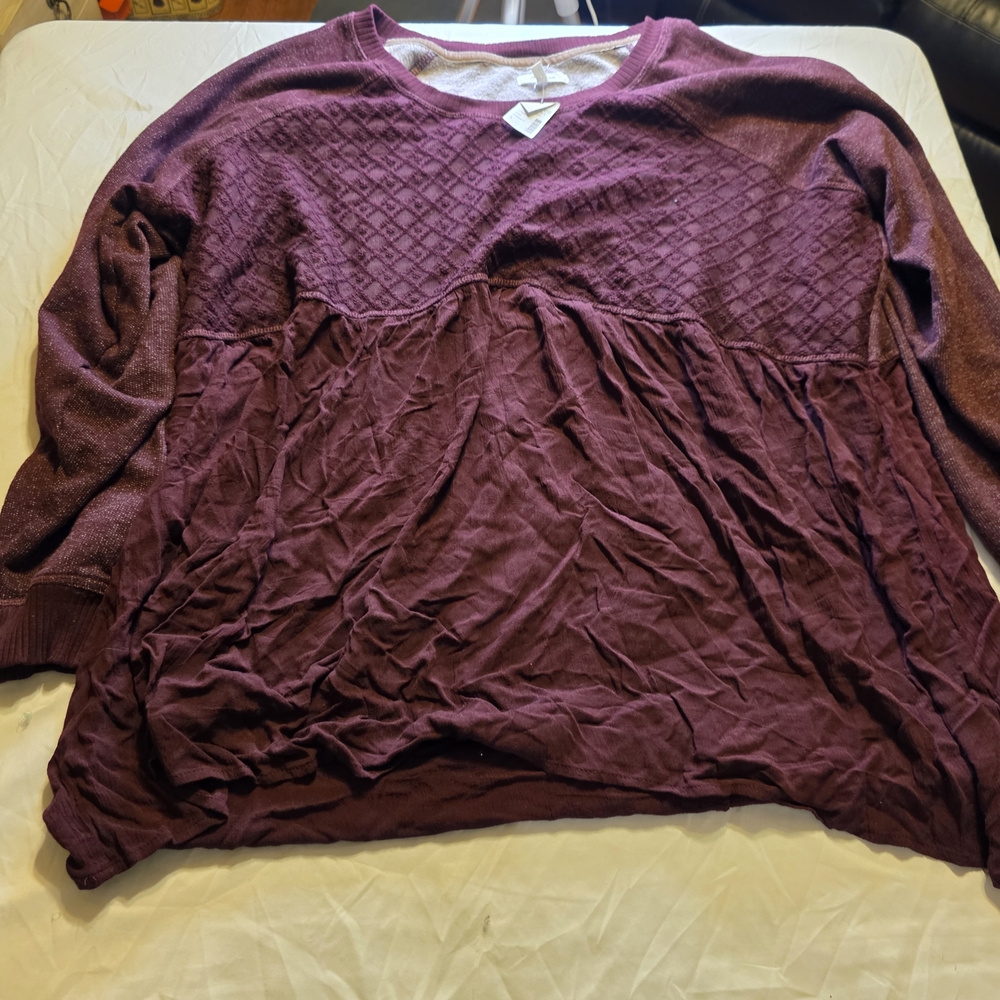 Maurices Textured Burgundy Sweatshirt